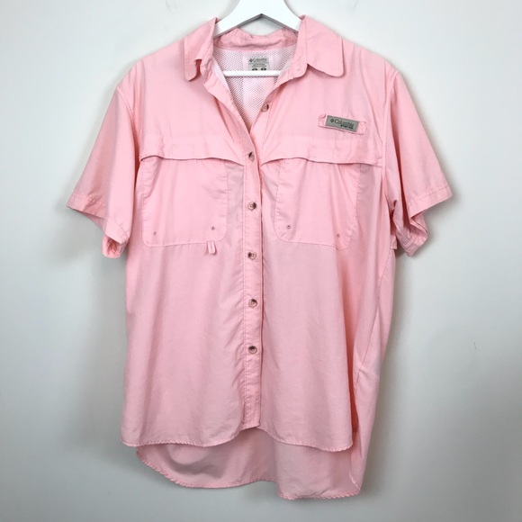 Columbia Tops - Columbia PFG Fishing Shirt Peach